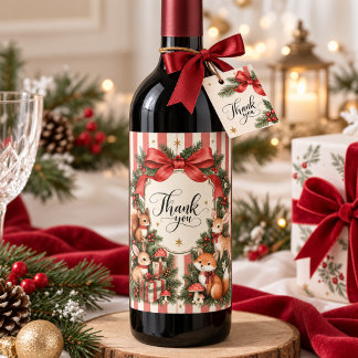 Rótulo De Garrafa De Cerveja Natal Florestal Obrigado Inverno ONEderland
