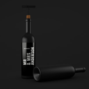 Rótulo De Garrafa De Cerveja Natas negras negras mínimas ousadas casamento simp