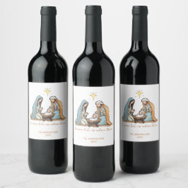 Rótulo De Garrafa De Cerveja Natividade Religiosa Cristã Natal