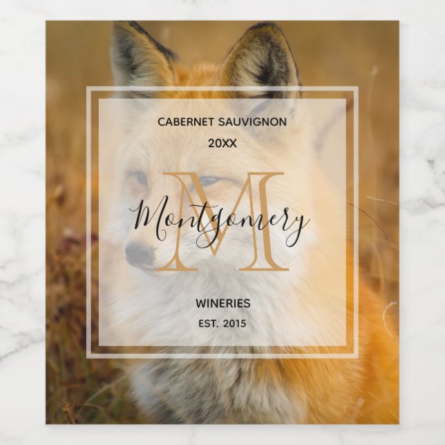 Rótulo De Garrafa De Cerveja Natureza Selvagem Da Raposa Vermelha Cura Fazer De (Rótulo Único)