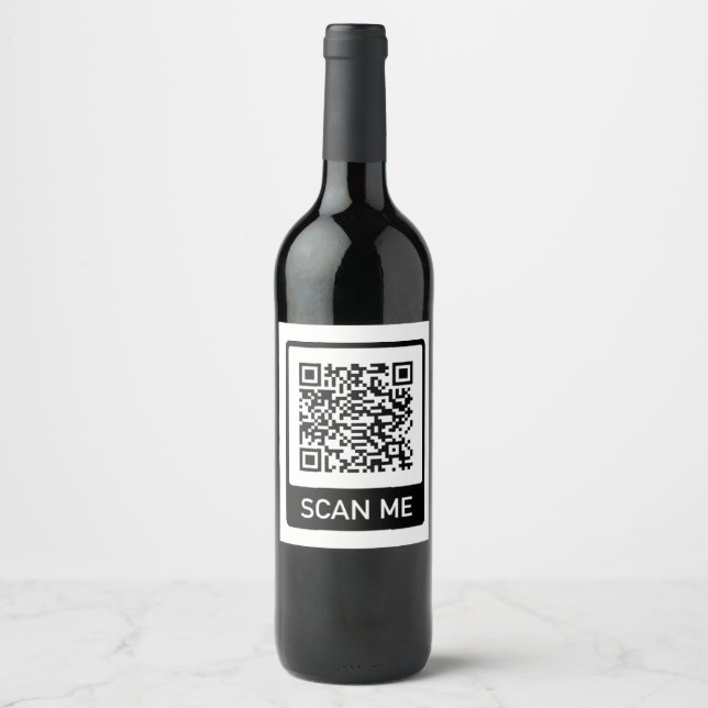Rótulo De Garrafa De Cerveja Negócios de código QR personalizado (Frente)