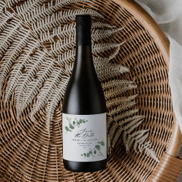 Rótulo De Garrafa De Cerveja Negra elegante eucalipto moderno salva o chic da d