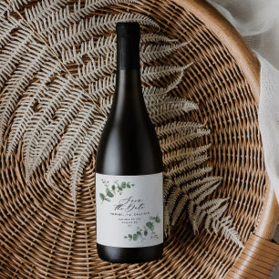 Rótulo De Garrafa De Cerveja Negra elegante eucalipto moderno salva o chic da d