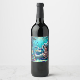 Rótulo De Garrafa De Cerveja Nerina – A Gentil Sereia dos Sonhos de Coral. 