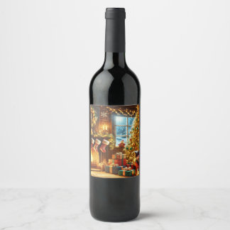 Rótulo De Garrafa De Cerveja Noite de Natal Aconchegante