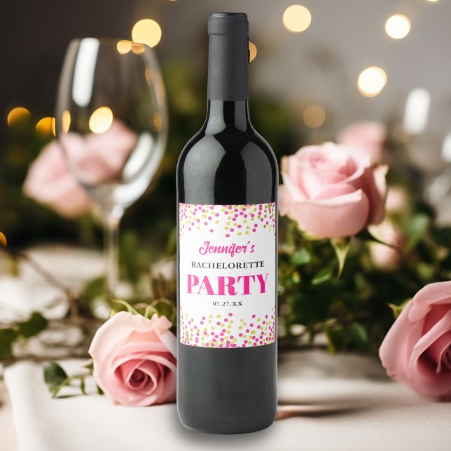 Rótulo De Garrafa De Cerveja Noiva de Casamento Glam Dots (Criador carregado)