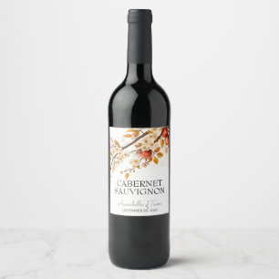 Rótulo De Garrafa De Cerveja Noiva de Outono de Maçãs e Flores