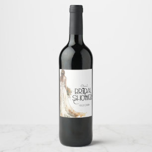 Rótulo De Garrafa De Cerveja Noiva Elegante Moderna no Chuveiro de Noiva em Ves