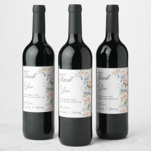 Rótulo De Garrafa De Cerveja Noiva Floral Azul Branco Rosado Casamento Chá de N
