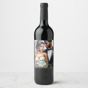Rótulo De Garrafa De Cerveja Noiva Negra e Casamento Negra