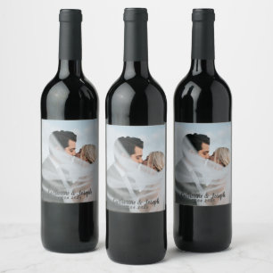 Rótulo De Garrafa De Cerveja Noiva & Noivo Românticos Casamento