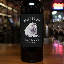 Rótulo De Garrafa De Cerveja Noiva ou Morra Crânio de Esqueleto Halloween Despe