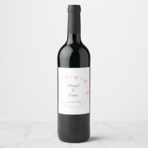 Rótulo De Garrafa De Cerveja Noiva Rosa Simples Coroa de Coração Casamento