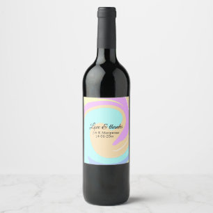 Rótulo De Garrafa De Cerveja Nome colorido do casamento de mármore com amor e o