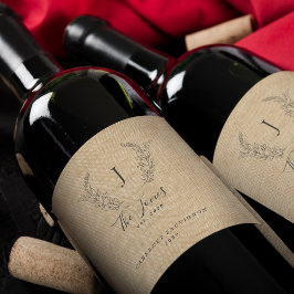 Rótulo De Garrafa De Cerveja Nome da família do monograma Elegante modelo