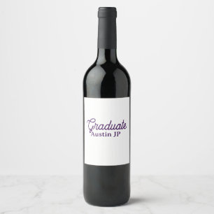 Rótulo De Garrafa De Cerveja nome de formatura roxo simples minimalista elegant