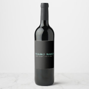 Rótulo De Garrafa De Cerveja Nome de Negócios Black Teal Artsy Grunge Legal