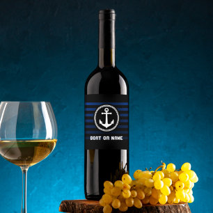 Rótulo De Garrafa De Cerveja Nome do Capitão da Âncora do Mar Náutico e do B