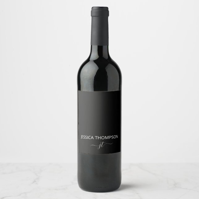 Rótulo De Garrafa De Cerveja Nome do Monograma de Rapariga de Script Simples de (Frente)