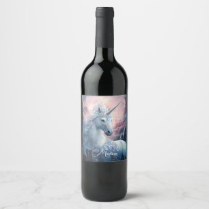 Rótulo De Garrafa De Cerveja Nome Personalizado Belo Unicórnio