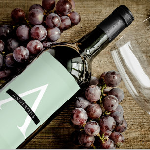 Rótulo De Garrafa De Cerveja Nome personalizado do Pastel Mint minimalista