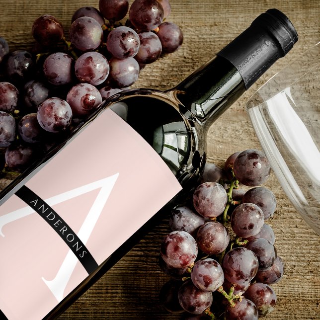 Rótulo De Garrafa De Cerveja Nome Personalizado Mínimo do Pink do Pastel (Criador carregado)