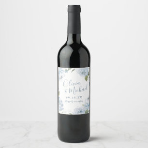 Rótulo De Garrafa De Cerveja Nomes de casais florais de cor azul-aquática empo