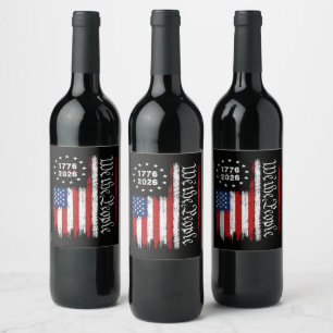 Rótulo De Garrafa De Cerveja Nós O Povo 1776 2026 Bandeira Patriótica