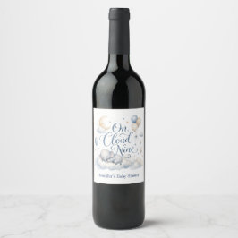 Rótulo De Garrafa De Cerveja Nove Nuvens, Elefante Azul Personalizado Menino Lu