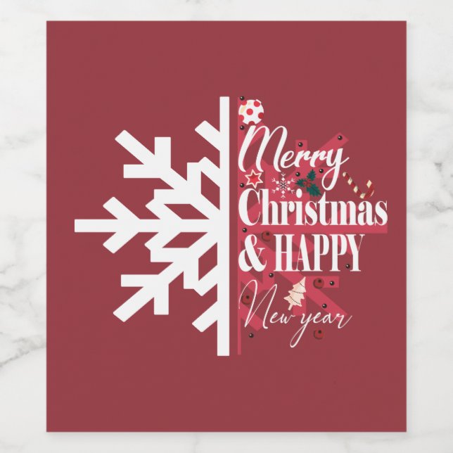 Rótulo De Garrafa De Cerveja Novo ano de Natal bonito (Rótulo Único)