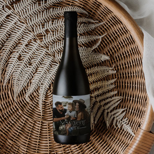 Rótulo De Garrafa De Cerveja Novo ano Fotografia elegante Art Deco (Criador carregado)