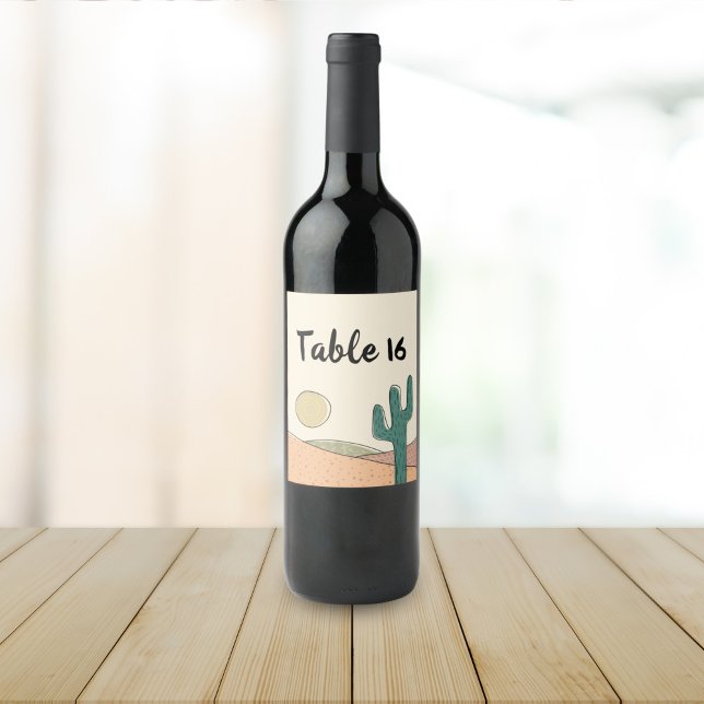 Rótulo De Garrafa De Cerveja Número da Tabela de Casamento do Deserto do Pastel (Criador carregado)