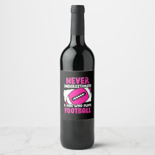 Rótulo De Garrafa De Cerveja Nunca Subestime Uma Garota Que Joga Futebol