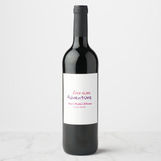 Rótulo De Garrafa De Cerveja O AMOR É UMA AVENTURA ROSA ROXo CHUVA DE PRESENTES