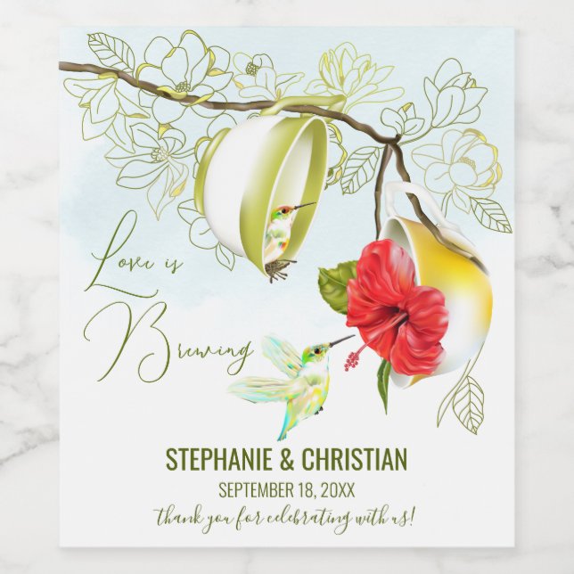 Rótulo De Garrafa De Cerveja O Amor Está Cozinhando Beija-Flor (Rótulo Único)