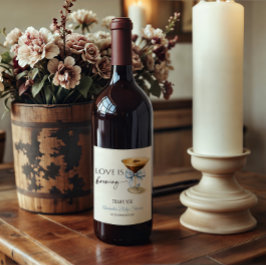 Rótulo De Garrafa De Cerveja O Amor Está Cozinhando Blue Coquette Arco Chá de N