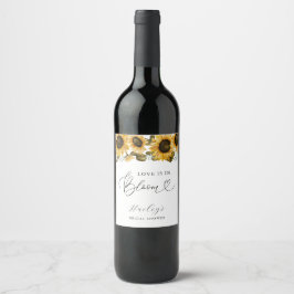 Rótulo De Garrafa De Cerveja O amor está em flor Chá de Noiva Girassol