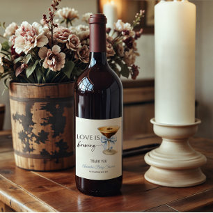 Rótulo De Garrafa De Cerveja O Amor Está Fermentando Azul Coquete Laço Chá de N