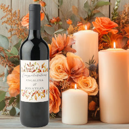 Rótulo De Garrafa De Cerveja O Autumn Elegante Deixa Casamento Personalizado