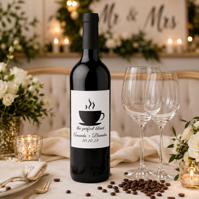 Rótulo De Garrafa De Cerveja O Casamento do Café A Combinação Perfeita  (Criador carregado)