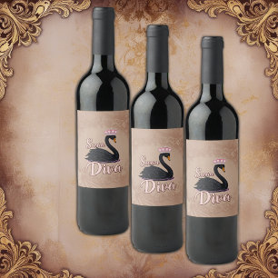 Rótulo De Garrafa De Cerveja O cisne negro, rainha da água. 