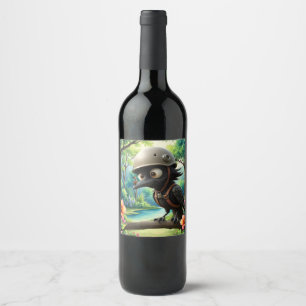 Rótulo De Garrafa De Cerveja O Corvo Que Pegou Conselhos de Voo de um Caracol.