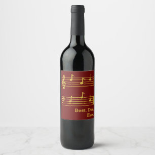 RÓTULO DE GARRAFA DE CERVEJA O DOURADO AMOR DE MÚSICA VERMELHO NOTA O MELHOR PA