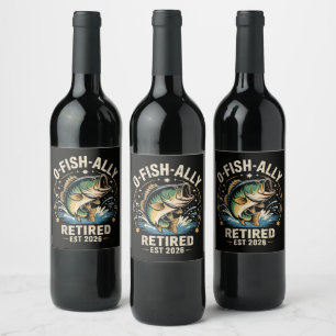 Rótulo De Garrafa De Cerveja O-Fish-Ally Aposentado em 2026 Pescador de Pesca