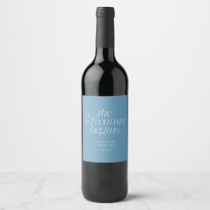 Rótulo De Garrafa De Cerveja O Início da Aventura Denim Azul Casamento