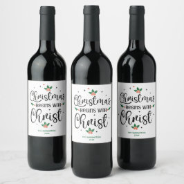 Rótulo De Garrafa De Cerveja O Natal Começa Com Cristo Personalizado Religioso