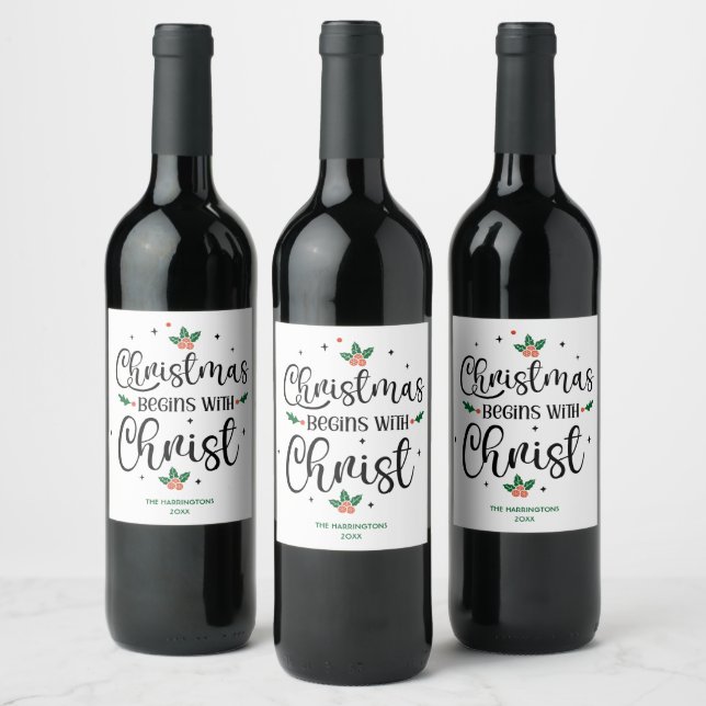 Rótulo De Garrafa De Cerveja O Natal Começa Com Cristo Personalizado Religioso (Garrafas)