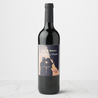 Rótulo De Garrafa De Cerveja o nome da data do casamento do casal adorável simp