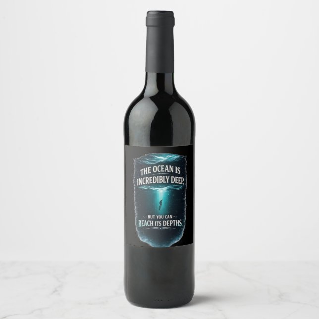 Rótulo De Garrafa De Cerveja O Oceano É Incrivelmente Profundo, Mas Você Pode A (Frente)