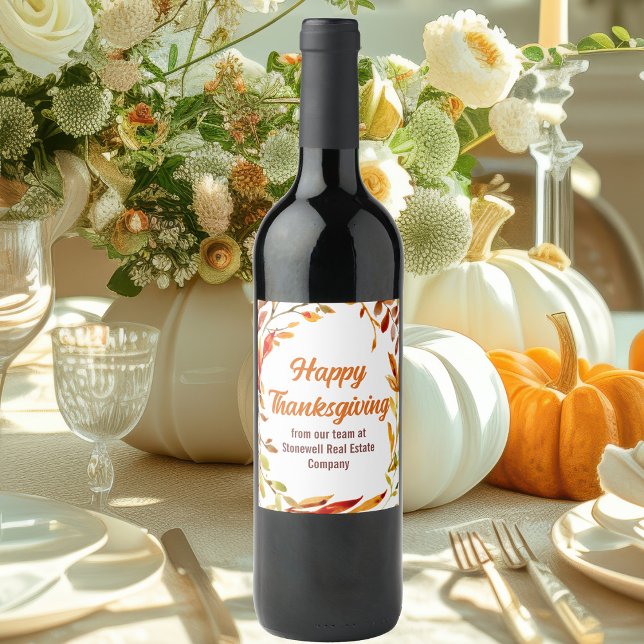 Rótulo De Garrafa De Cerveja O outono Personalizado Deixa Feliz Festa de Ação d (Criador carregado)